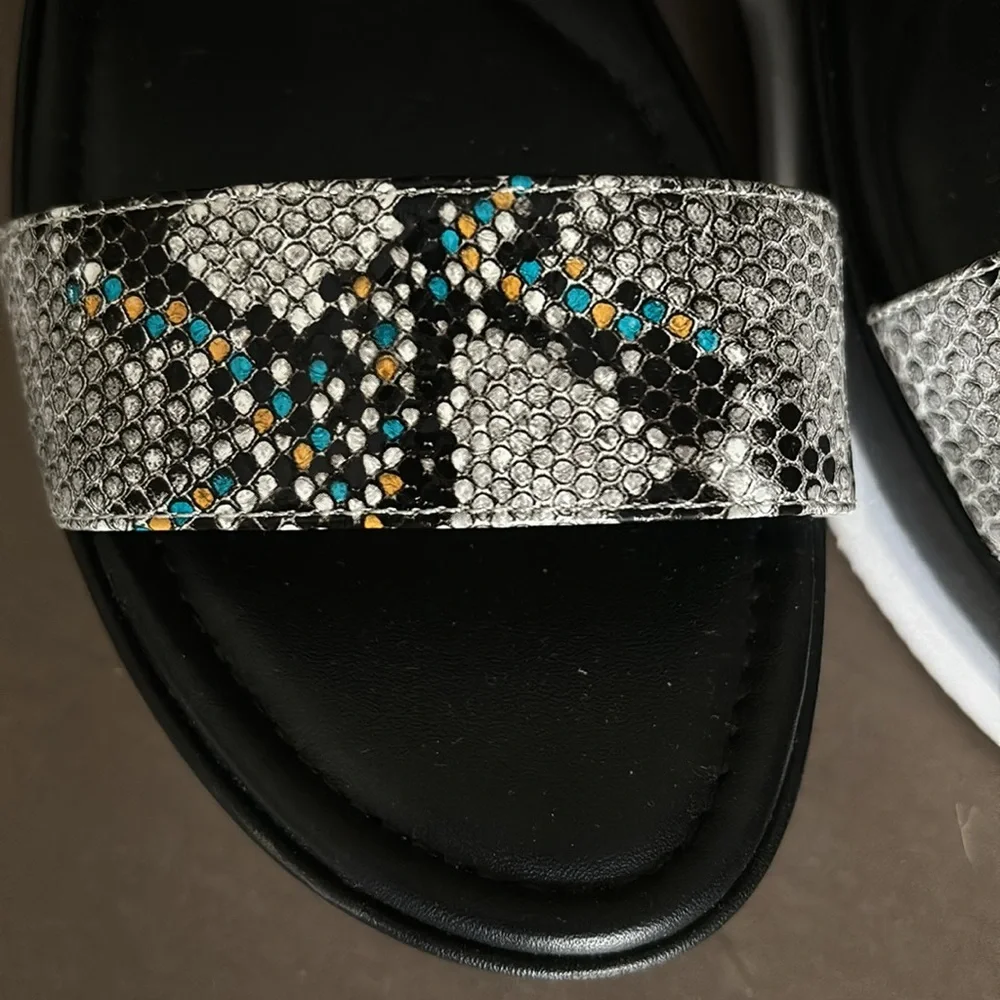 LINEA PAOLO Renz Platform Slingback Sandal Snake Print #18